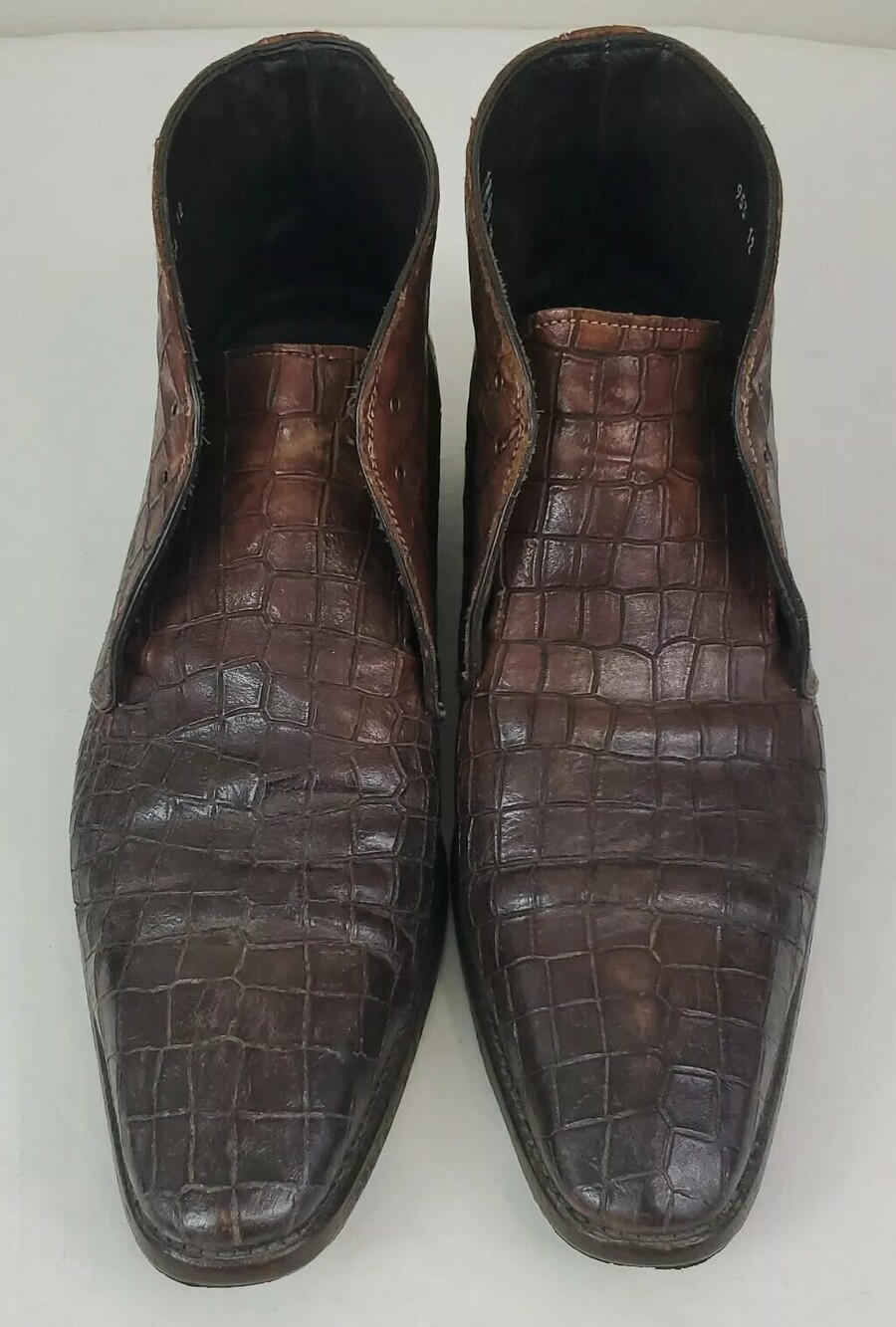 Calzoleria Harris Reptile Pattern Brown Chukka Lace-Up Boots Size 12